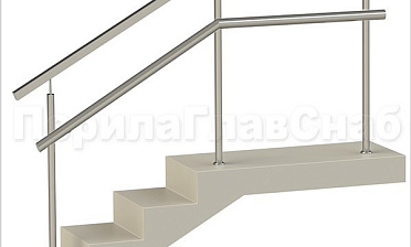 Ограждения с квадратным поручнем и дополнительным поручнем без ригелей купить в Нижнем Новгороде