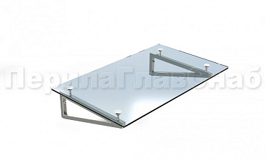 Стеклянный козырек на консоли из трубы купить в Нижнем Новгороде