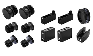 Комплект раздвижной системы для стеклянной душевой, нержавеющая сталь AISI 304, черная t401 BL купить в Нижнем Новгороде Комплект раздвижной системы для стеклянной душевой, нержавеющая сталь AISI 304, черная t401 BL купить в Нижнем Новгороде