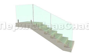 Цельностеклянное лестничное ограждение на министойках из нержавеющей стали для крыльца купить в Нижнем Новгороде