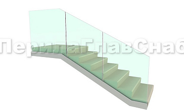 Цельностеклянное ограждение на зажимном алюминиевом профиле для крыльца купить в Нижнем Новгороде