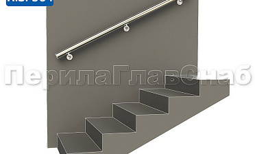 Готовый пристенный поручень с тремя держателями, длина 1700 мм (AISI 304) k730-17 купить в Нижнем Новгороде