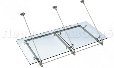 Стеклянный козырек на вантах и профильном каркасе купить в Нижнем Новгороде