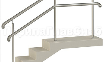 Нержавеющие ограждения с двойным поручнем без ригелей - вариант 2 в Нижнем Новгороде. Готовые проекты ПерилаГлавСнаб