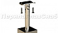 Готовая стойка 40х40х950 мм, деревянная, со вставками из нержавеющей стали 2х100 мм с 4 зажимными стеклодержателями, под золото k740-3-G