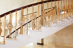 Латунные перила под золото в Нижнем Новгороде. Готовые проекты ПерилаГлавСнаб - фото 9