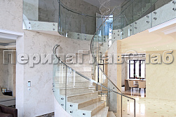 Стеклянные перила для винтовых лестниц в Нижнем Новгороде. Готовые проекты ПерилаГлавСнаб - фото 1