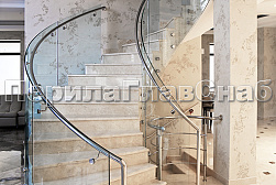 Стеклянные перила для винтовых лестниц в Нижнем Новгороде. Готовые проекты ПерилаГлавСнаб - фото 14