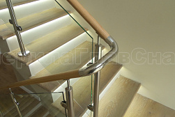 Ограждения из нержавейки со стеклом в Нижнем Новгороде. Готовые проекты ПерилаГлавСнаб - фото 6