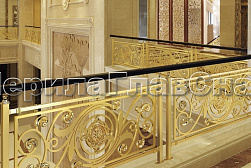 Латунные перила под золото в Нижнем Новгороде. Готовые проекты ПерилаГлавСнаб - фото 16