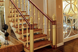 Латунные перила под золото в Нижнем Новгороде. Готовые проекты ПерилаГлавСнаб - фото 7