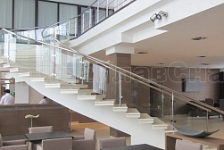 Стеклянные перила для винтовых лестниц в Нижнем Новгороде. Готовые проекты ПерилаГлавСнаб - фото 19