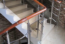 Перила и ограждения из нержавейки и дерева в Нижнем Новгороде. Готовые проекты ПерилаГлавСнаб - фото 28