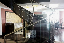 Стеклянные перила для винтовых лестниц в Нижнем Новгороде. Готовые проекты ПерилаГлавСнаб - фото 9
