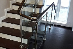 Перила и ограждения из нержавейки и дерева в Нижнем Новгороде. Готовые проекты ПерилаГлавСнаб - фото 18