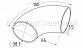 Отвод поручня под сварку Ø38.1х100х1.45мм, 90°, шлифованный, (AISI 304) k095-3