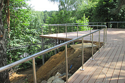 Ограждения и перила без ригелей из нержавеющей стали (без заполнения) в Нижнем Новгороде. Готовые проекты ПерилаГлавСнаб - фото 8