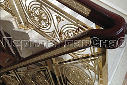 Латунные перила под золото в Нижнем Новгороде. Готовые проекты ПерилаГлавСнаб - фото 11