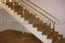 Латунные перила под золото в Нижнем Новгороде. Готовые проекты ПерилаГлавСнаб - фото 19