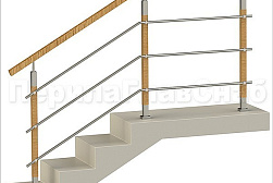 Перила и ограждения из нержавейки и дерева в Нижнем Новгороде. Готовые проекты ПерилаГлавСнаб - фото 30