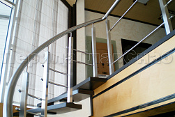 Перила и ограждения из нержавеющей стали с двумя ригелями в Нижнем Новгороде. Готовые проекты ПерилаГлавСнаб - фото 3