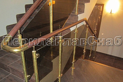 Латунные перила под золото в Нижнем Новгороде. Готовые проекты ПерилаГлавСнаб - фото 14