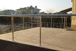 Ограждения и перила без ригелей из нержавеющей стали (без заполнения) в Нижнем Новгороде. Готовые проекты ПерилаГлавСнаб - фото 9