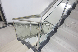 Ограждения из нержавейки со стеклом в Нижнем Новгороде. Готовые проекты ПерилаГлавСнаб - фото 18