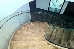 Стеклянные перила для винтовых лестниц в Нижнем Новгороде. Готовые проекты ПерилаГлавСнаб - фото 6