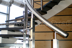 Перила и ограждения из нержавеющей стали с двумя ригелями в Нижнем Новгороде. Готовые проекты ПерилаГлавСнаб - фото 2