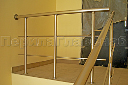 Перила и ограждения из нержавеющей стали с двумя ригелями в Нижнем Новгороде. Готовые проекты ПерилаГлавСнаб - фото 8