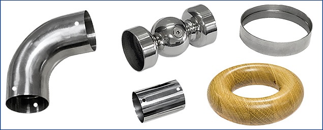 Соединители и отводы для деревянного поручня в Нижнем Новгороде. Комплектующие для лестничных ограждений и перил ПерилаГлавСнаб Соединители и отводы для деревянного поручня в Нижнем Новгороде. Комплектующие для лестничных ограждений и перил ПерилаГлавСнаб